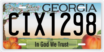 GA license plate CIX1298
