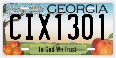 GA license plate CIX1301