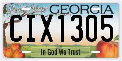 GA license plate CIX1305
