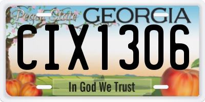 GA license plate CIX1306