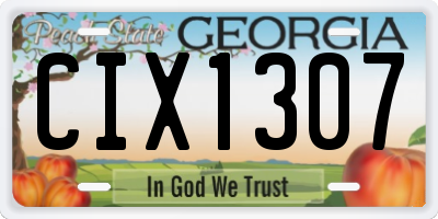 GA license plate CIX1307