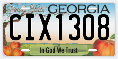 GA license plate CIX1308