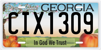 GA license plate CIX1309
