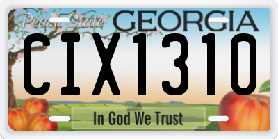 GA license plate CIX1310