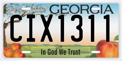 GA license plate CIX1311