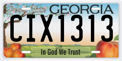 GA license plate CIX1313