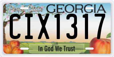 GA license plate CIX1317