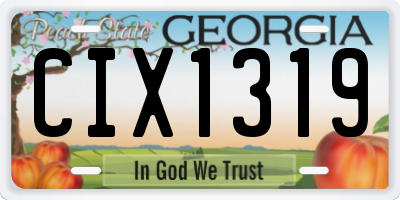 GA license plate CIX1319
