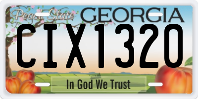 GA license plate CIX1320