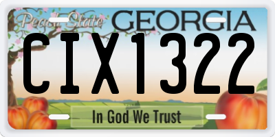 GA license plate CIX1322