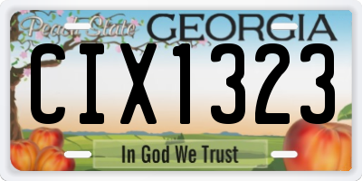 GA license plate CIX1323