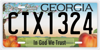 GA license plate CIX1324