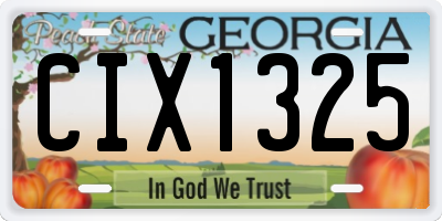 GA license plate CIX1325