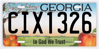 GA license plate CIX1326