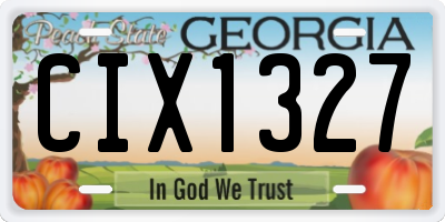 GA license plate CIX1327