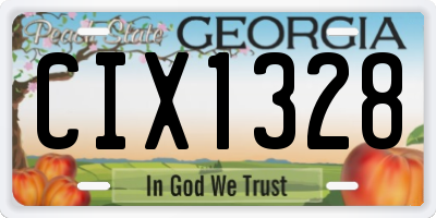 GA license plate CIX1328
