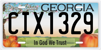 GA license plate CIX1329