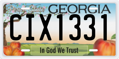 GA license plate CIX1331