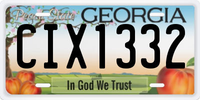 GA license plate CIX1332