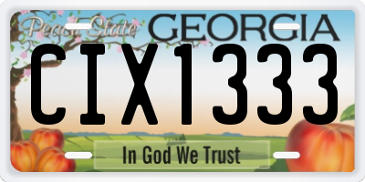 GA license plate CIX1333
