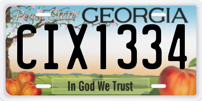 GA license plate CIX1334