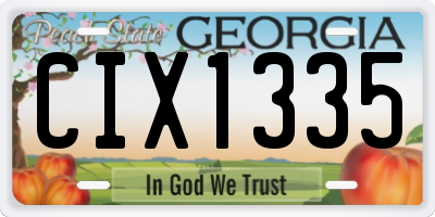 GA license plate CIX1335
