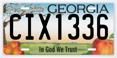GA license plate CIX1336