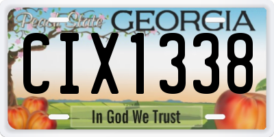 GA license plate CIX1338