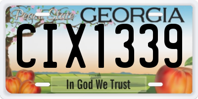 GA license plate CIX1339