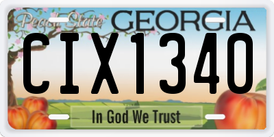 GA license plate CIX1340