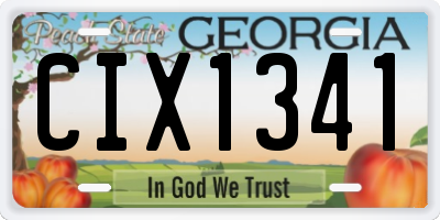 GA license plate CIX1341