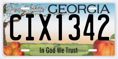 GA license plate CIX1342