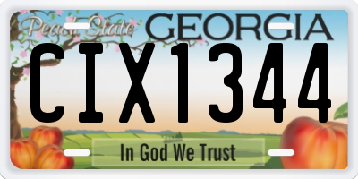 GA license plate CIX1344