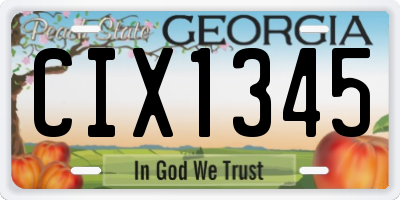GA license plate CIX1345