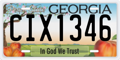 GA license plate CIX1346