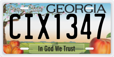 GA license plate CIX1347