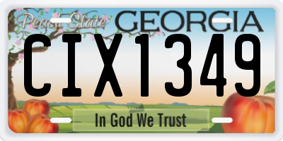 GA license plate CIX1349