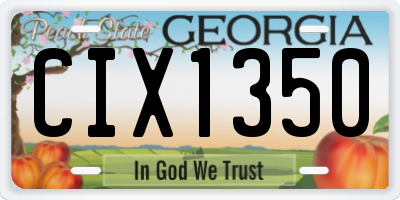 GA license plate CIX1350