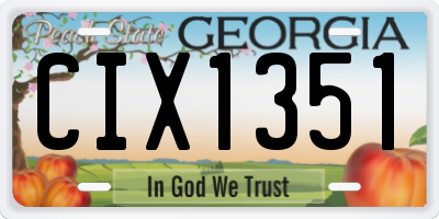 GA license plate CIX1351