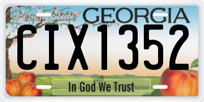 GA license plate CIX1352