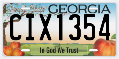 GA license plate CIX1354