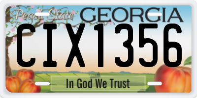 GA license plate CIX1356