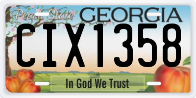GA license plate CIX1358