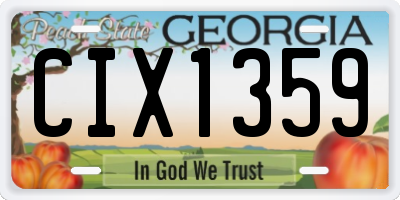 GA license plate CIX1359