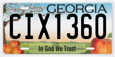 GA license plate CIX1360