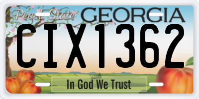 GA license plate CIX1362