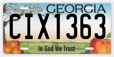 GA license plate CIX1363