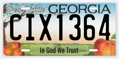 GA license plate CIX1364