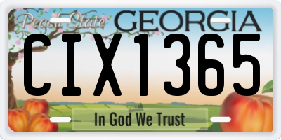 GA license plate CIX1365