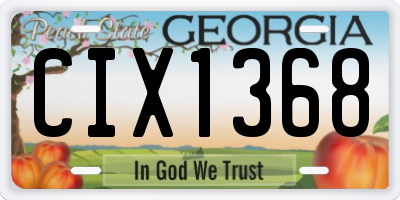 GA license plate CIX1368